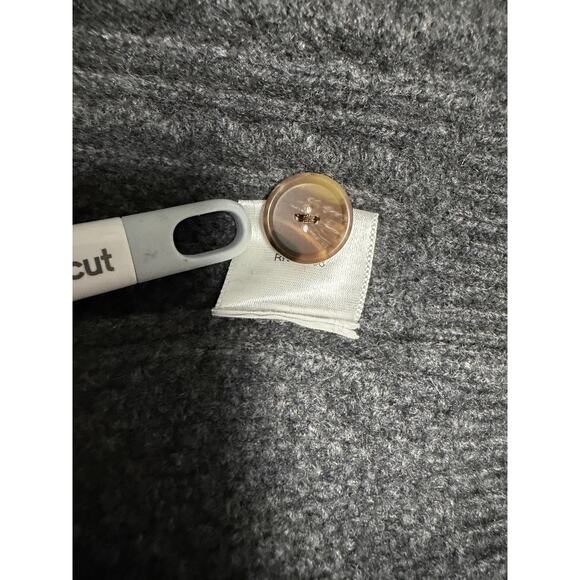 Jos A Bank Reserve Sweater Mens XL Gray Wool Button Front Elbow Patch Cardigan - Picture 9 of 16